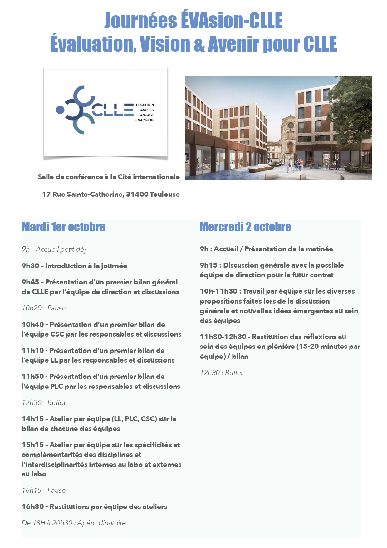 Programme des journées